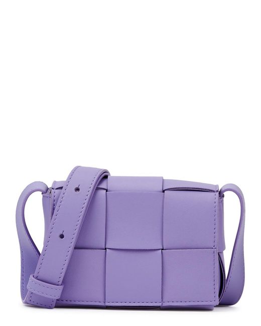 Bottega Veneta Purple Candy Cassette Intrecciato Mini Leather Cross-body Bag