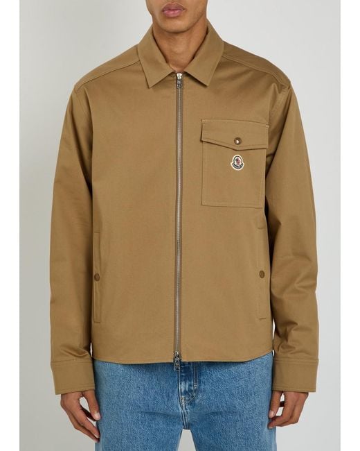 Moncler Natural Logo Stretch-Cotton Overshirt for men