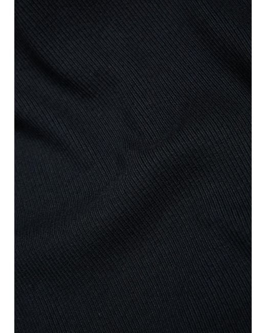Vince Black Ribbed Stretch-Jersey Tank