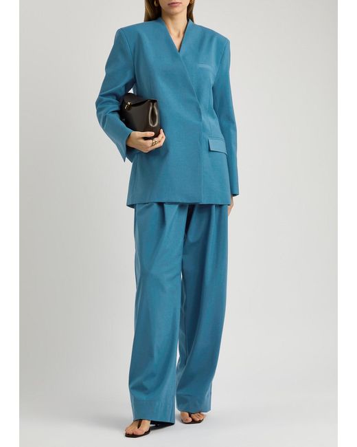Esse Studios Blue Homme Wide-Leg Woven Trousers