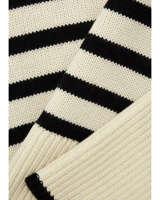 Totême  Natural Striped Roll-neck Wool-blend Jumper