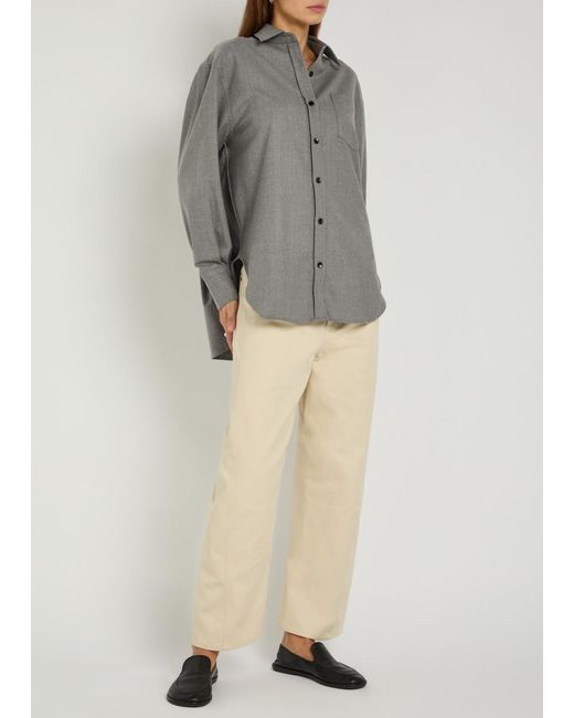 Maria McManus Gray Stretch-Wool Shirt