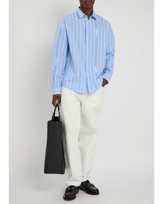 Jacquemus Blue La Chemise Simon Printed Woven Shirt for men