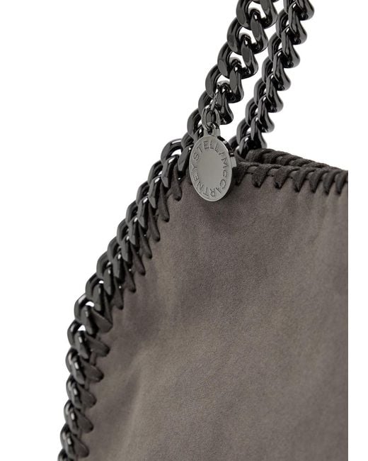 Stella McCartney Black Falabella Mini Faux Suede Top Handle Bag
