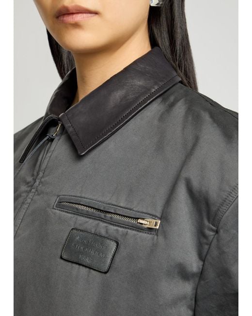 Acne Gray Okra Padded Twill Bomber Jacket
