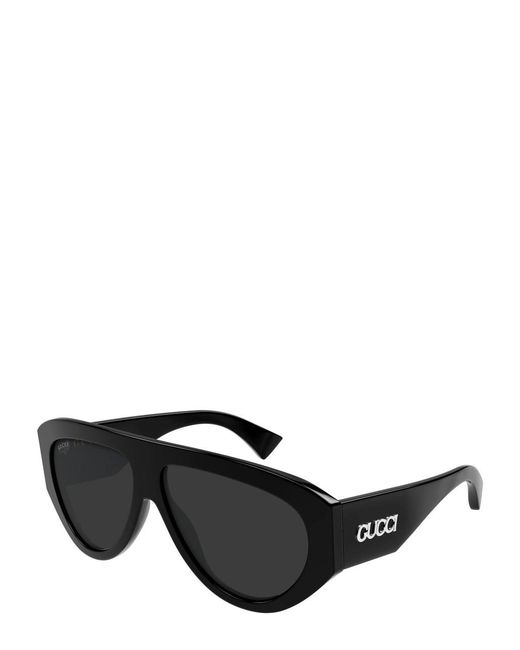 Gucci Black Aviator-Style Sunglasses