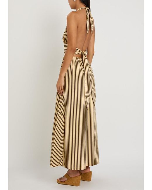 Faithfull The Brand Natural Lido Striped Cotton Maxi Dress