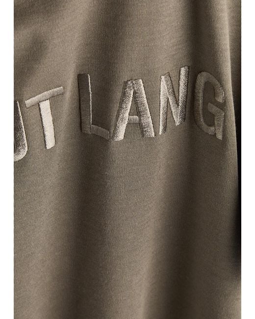 Helmut Lang Green Logo-Embroidered Cotton T-Shirt