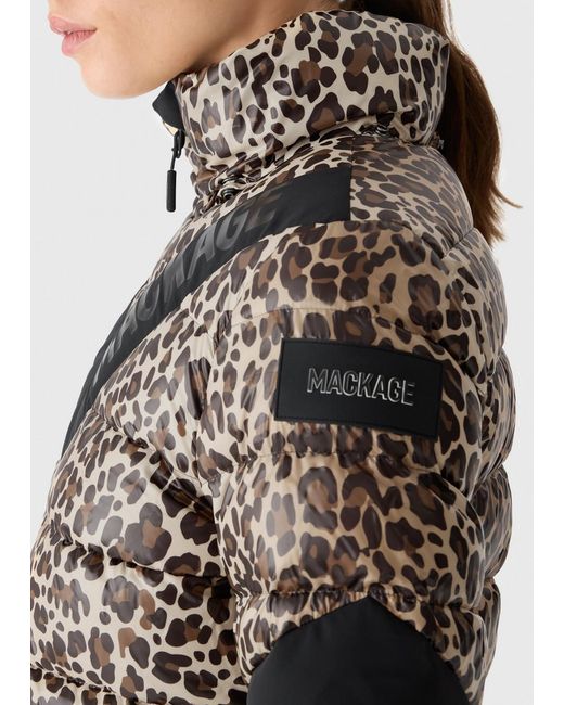 Mackage Black Satory Cheetah-Print Bonded Fleece Ski Suit