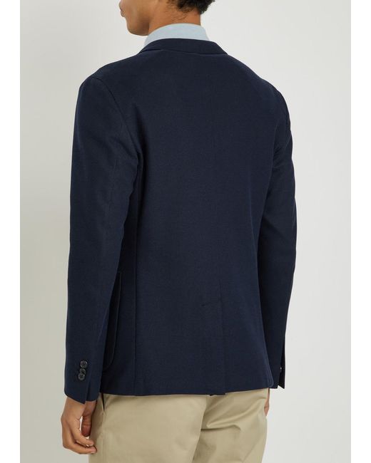 Slowear Blue Textured Cotton Blazer for men
