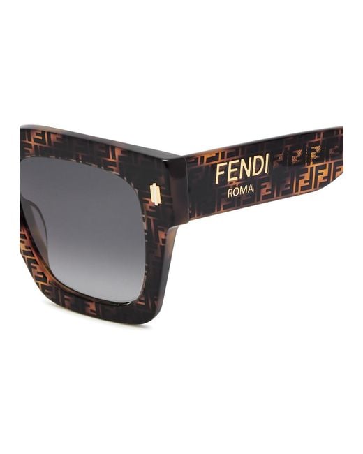 Fendi Brown Roma Oversized Square-frame Sunglasses