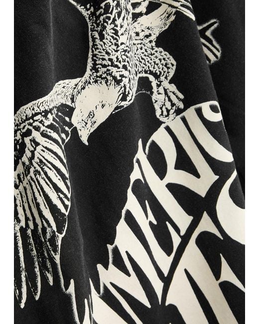 CHERRY LA Black American West Printed Cotton T-Shirt for men