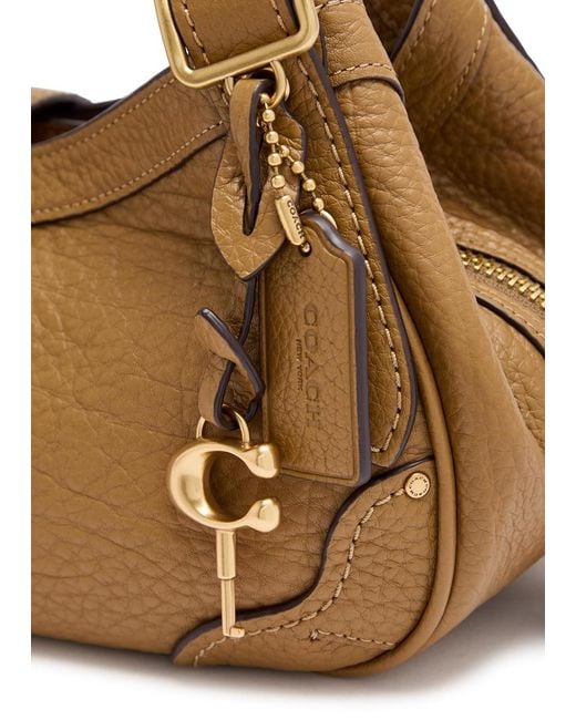 COACH Brown Drifter Small Grained Leather Shoulder Bag