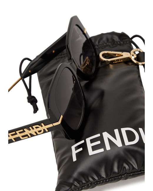 Fendi Black Graphy Oversized Square-frame Sunglasses