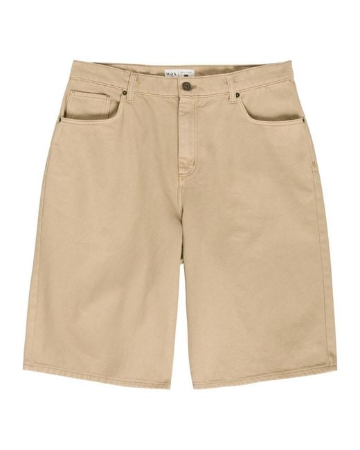 Wax London Natural Luca Cotton-Twill Shorts for men