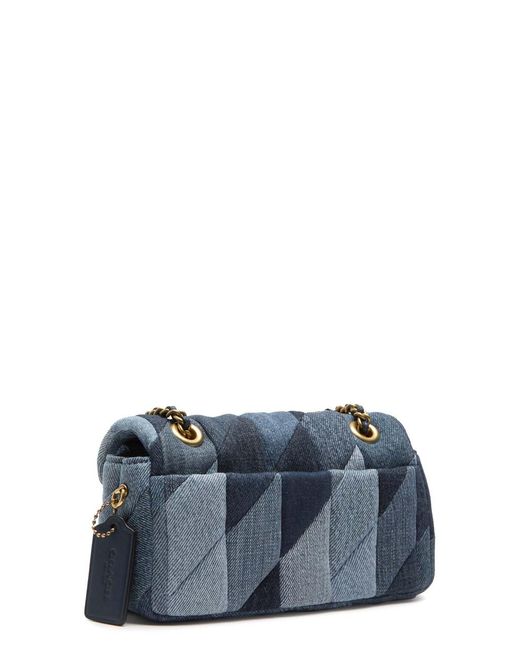 COACH Blue Quilted Tabby 20 Patchwork Shoulder Bag