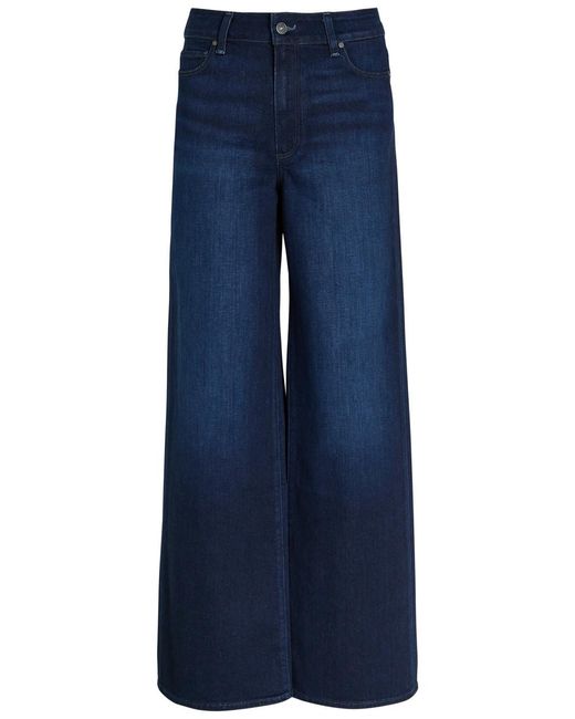 PAIGE Blue Anessa Wide-Leg Jeans