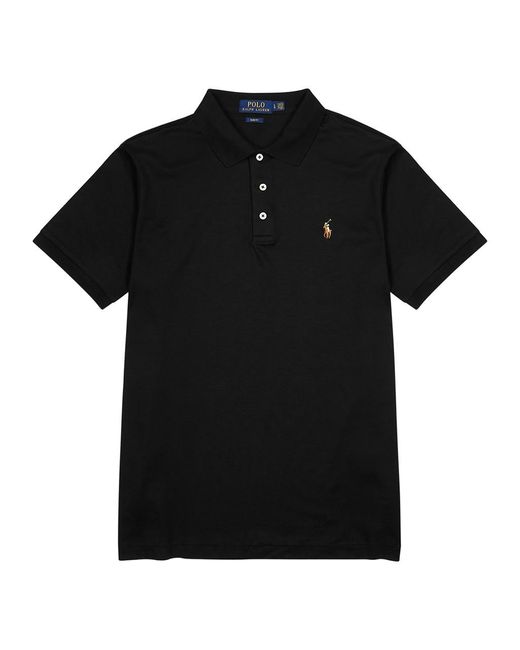 Polo Ralph Lauren Black Slim Pima-Cotton Polo Shirt for men