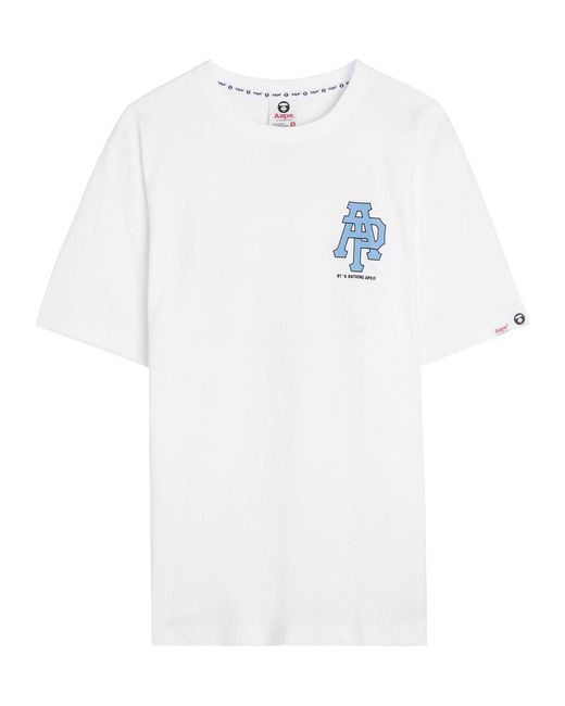 Aape White New Camo Printed Cotton T-Shirt for men