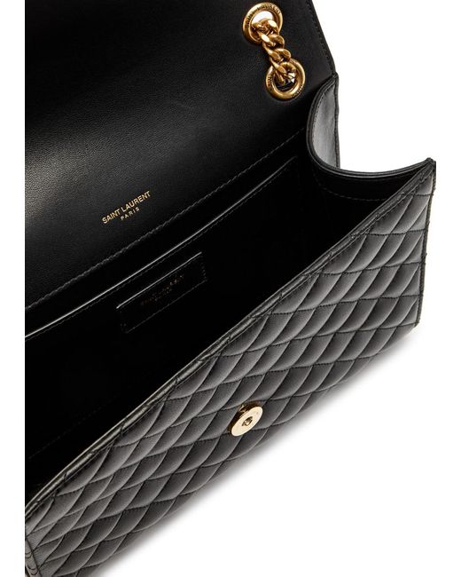 Saint Laurent Black Envelope Medium Leather Shoulder Bag
