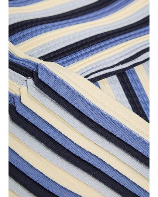 Jonathan Simkhai Blue Iris Striped Knit Cardigan