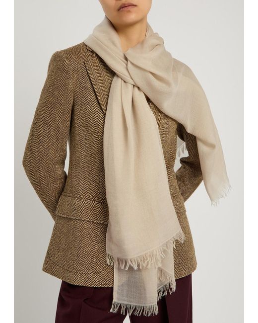 Brunello Cucinelli Natural Cashmere And Silk-Blend Scarf