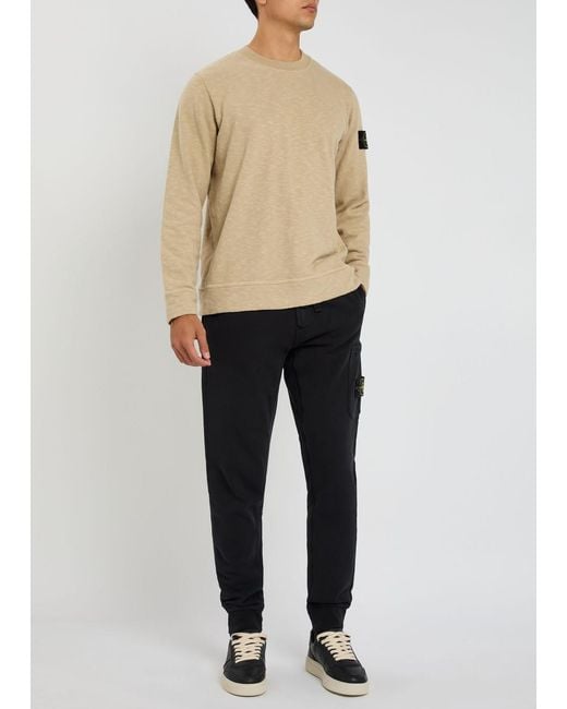 Stone Island Blue Logo Cotton Sweatpants for men