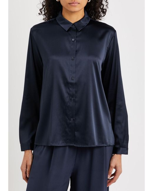 Eileen Fisher Blue Stretch-silk Shirt