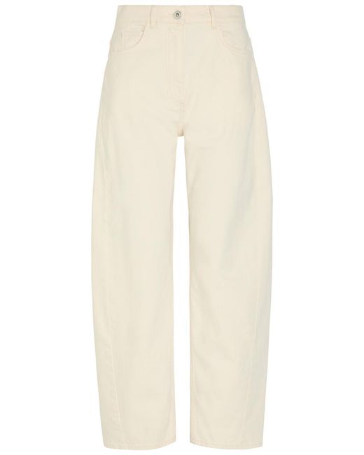 Another Tomorrow Natural Curved Barrel-Leg Jeans