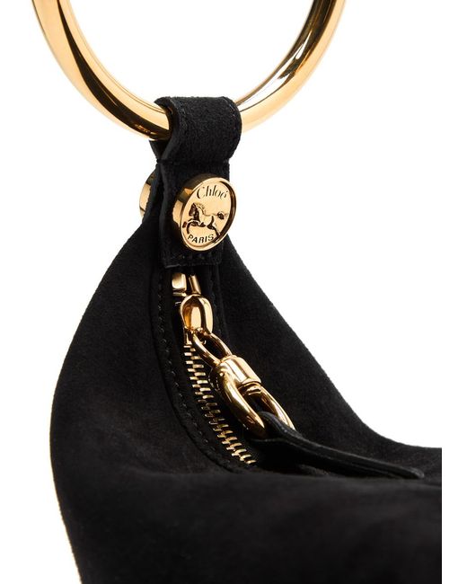Chloé Black Bracelet Small Suede Shoulder Bag
