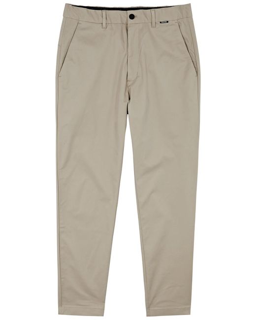 Calvin Klein Natural Tapered Stretch-twill Trousers for men