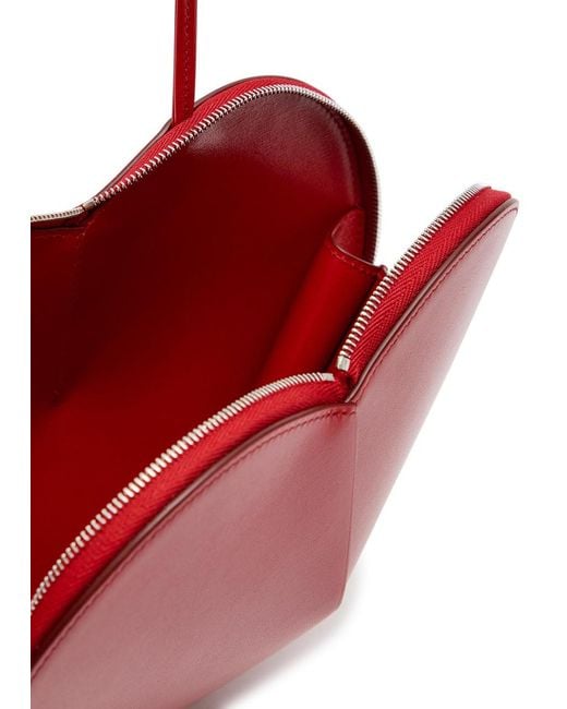 Alaïa Red Le Couer Glossed Leather Cross-Body Bag
