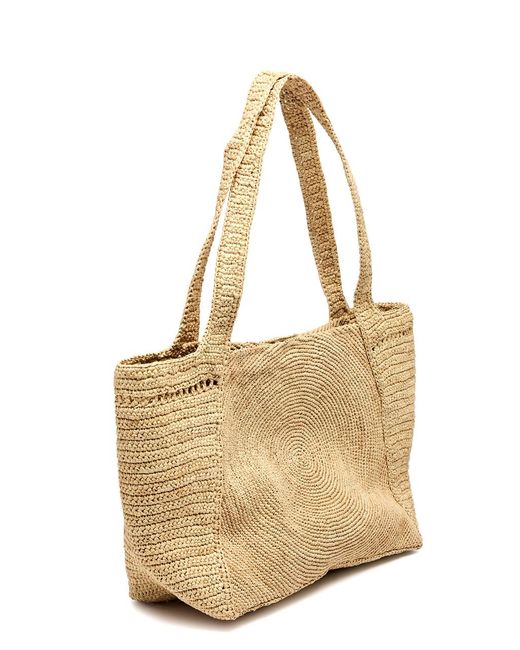 Stella McCartney Metallic Medium Woven Raffia Tote