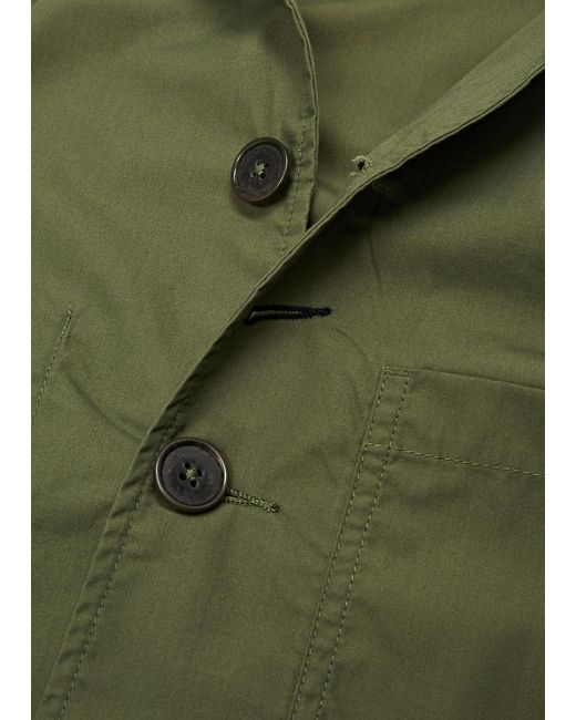 Universal Works Green Bakers Brushed Twill Overshirt for men