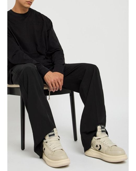 Rick Owens Black X Converse Drkshdw Padded Leather Sneakers for men