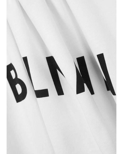 Balmain White Logo-print Cotton Tank