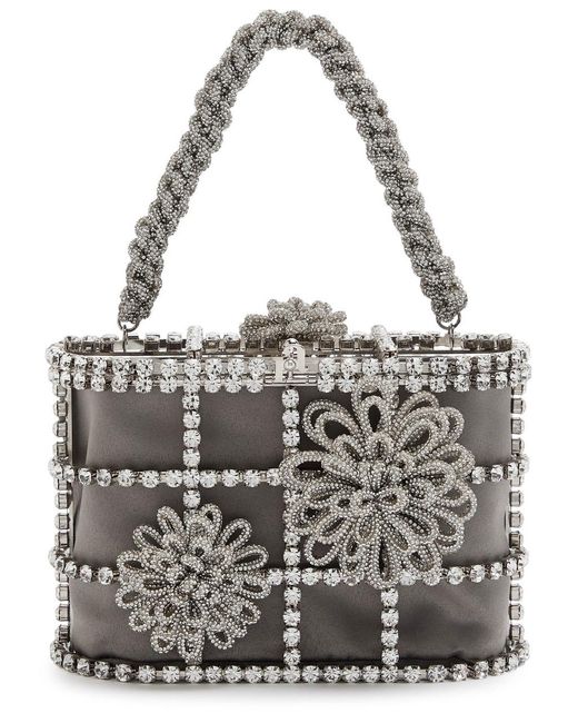 Rosantica Metallic Holli Timo Crystal-Embellished Top Handle Bag