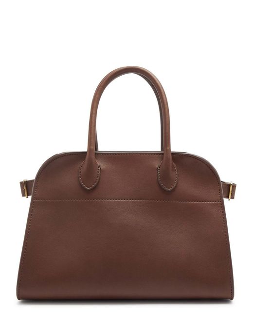 The Row Brown Soft Margaux 10 Leather Top Handle Bag