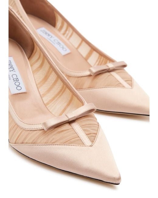 Jimmy Choo Pink Love Mesh 65 Satin And Tulle Pumps