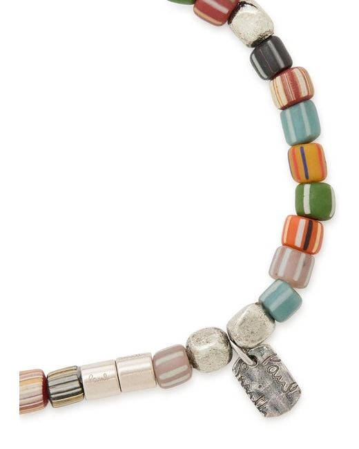 Paul Smith Metallic Striped Beaded Bracelet for men