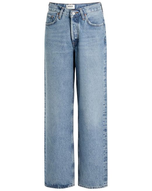 Agolde Blue V-Waist Straight-Leg Jeans
