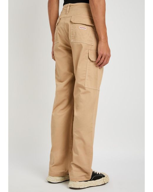True Religion Natural Straight-Leg Twill Cargo Trousers for men