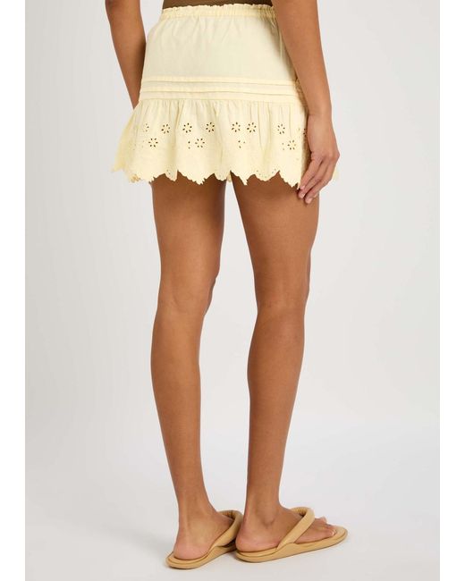 Damson Madder Natural Gabriette Broderie-Anglaise Cotton Mini Skirt