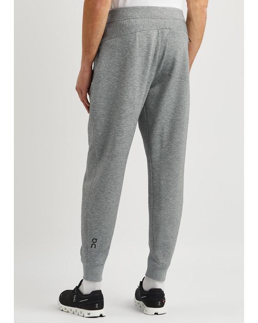 On Shoes Gray Logo-print Jersey Sweatpants for men