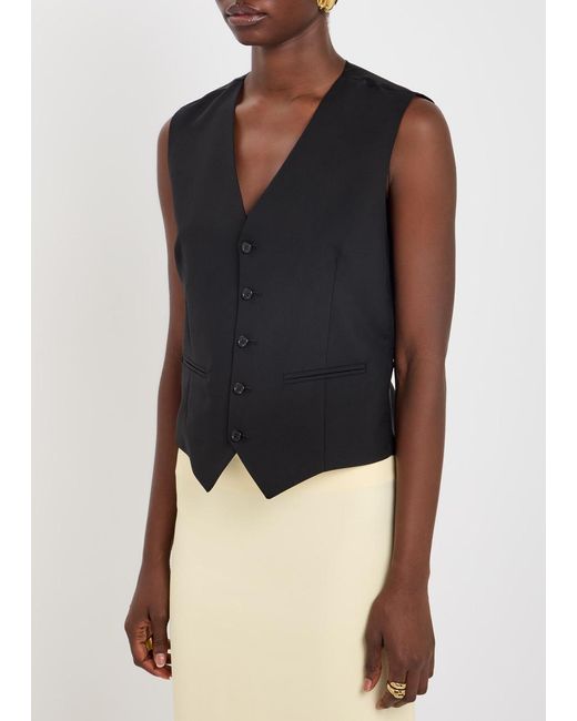 ARMARIUM Black Mark Wool And Satin Vest