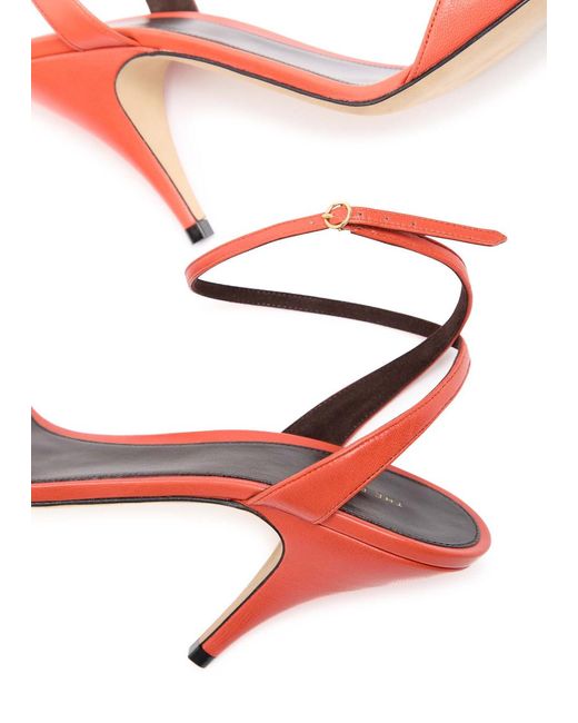 The Row White Vika Ankle Strap 80 Leather Sandals