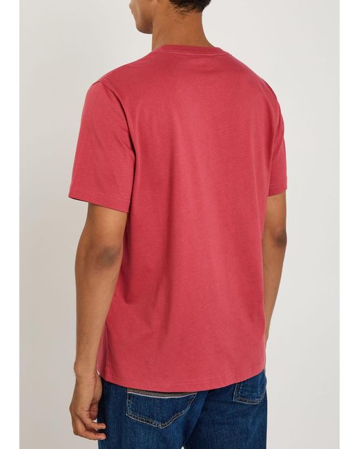Paul Smith Pink Zebra Printed Cotton T-Shirt for men