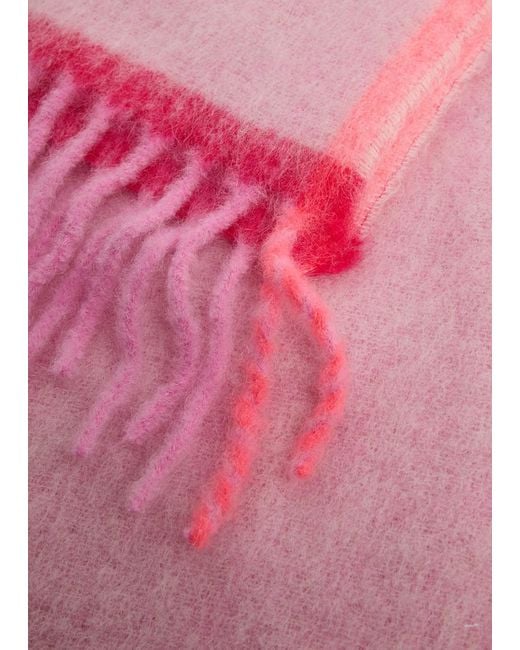 Acne Pink Valley Wool-Blend Scarf