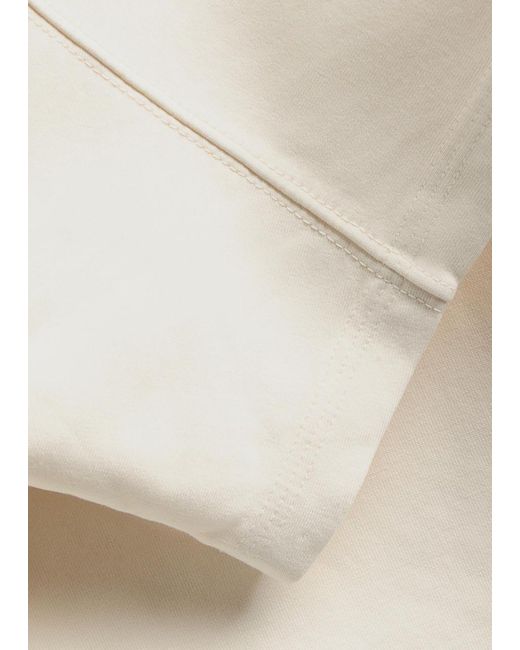 OSSOU White Rift Cropped Cotton-Blend T-Shirt
