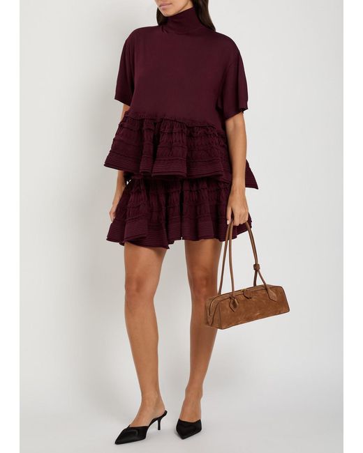 Alaïa Purple Peplum Wool Top